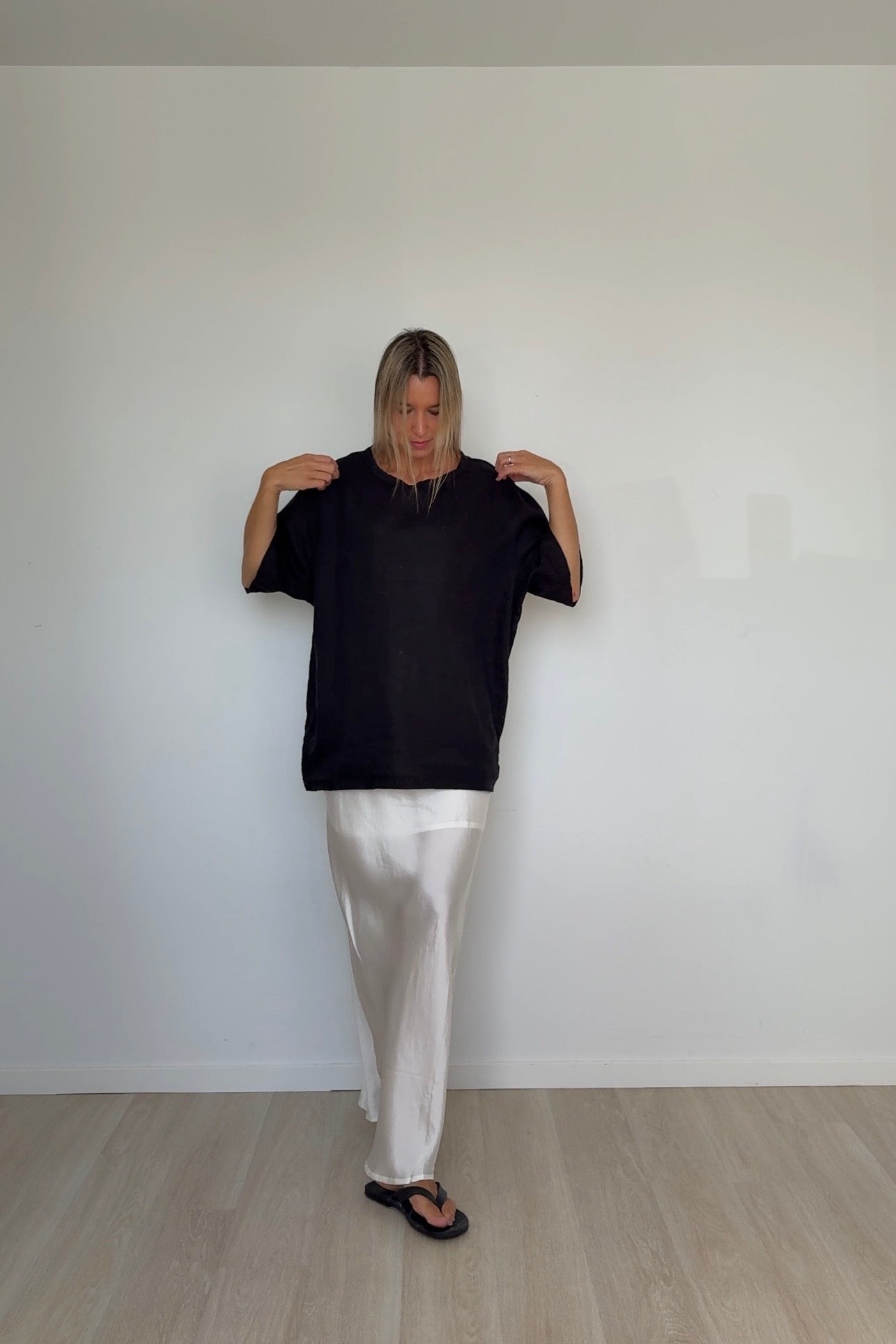 Pure Silk Skirt Oyster