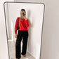 Pure Cashmere Crew Neck Jumper Cherry Red