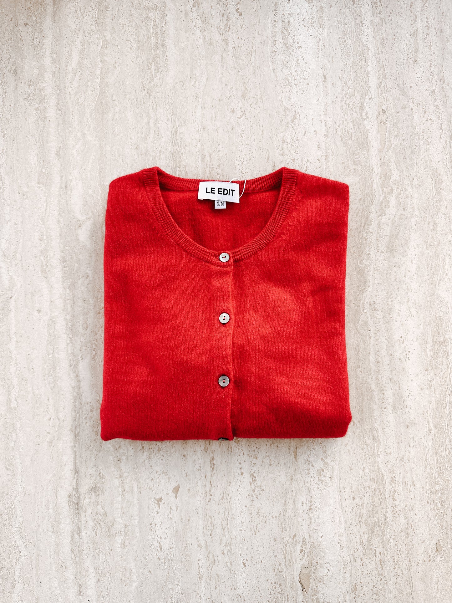 Pure Cashmere Cardigan Cherry Red
