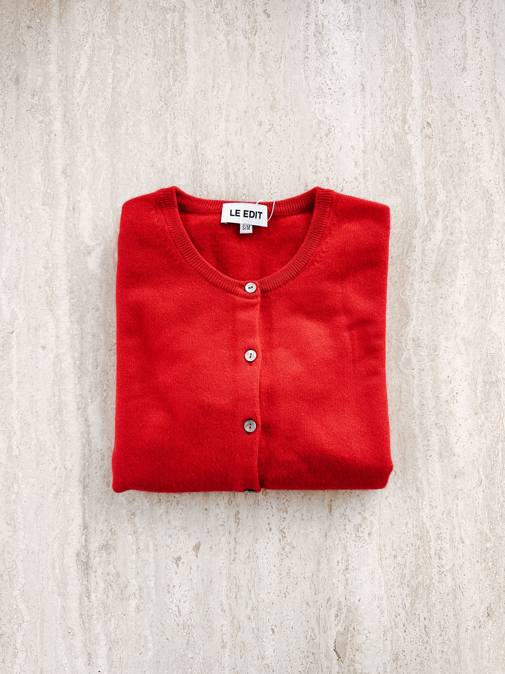 Pure Cashmere Cardigan Cherry Red – Le Edit