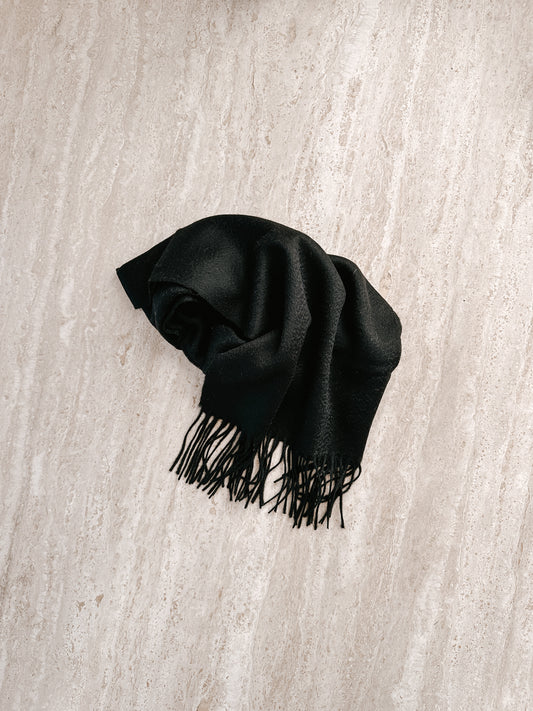 Black Pure Cashmere Scarf