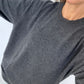 Storm Grey Boyfriend Pure Cashmere Crew Neck Jumper