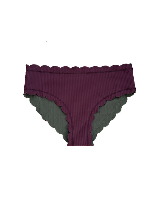 Scallop Reversible Mid Waist Bikini Bottoms Moorea