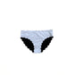 Black & White Scallop Mid Waist Bikini Bottoms