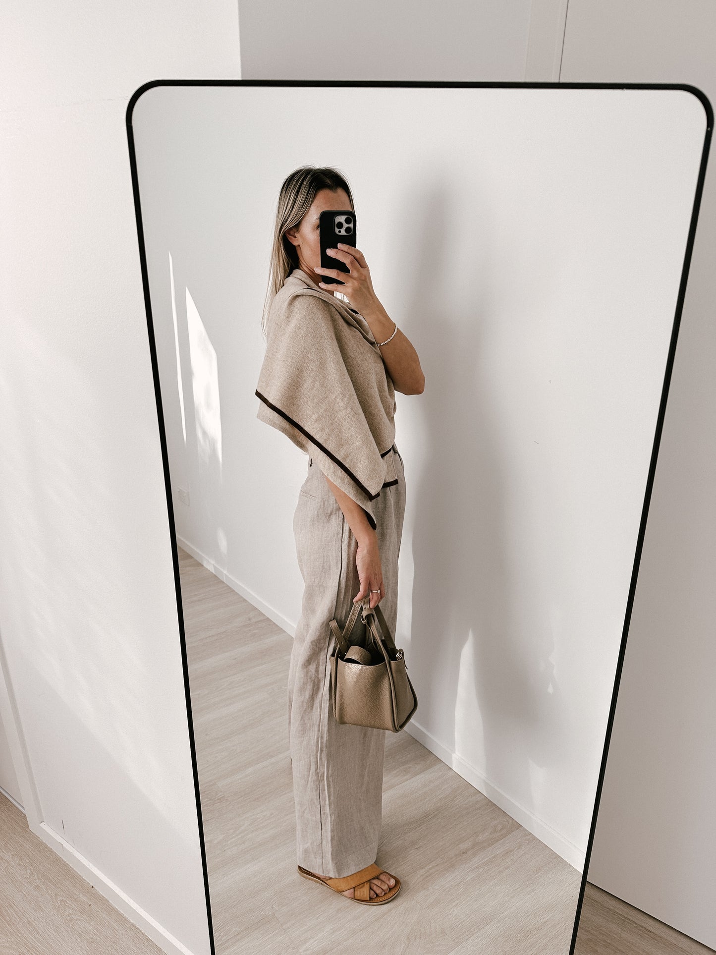 4-Way Cashmere Contrast Wrap Neutrals