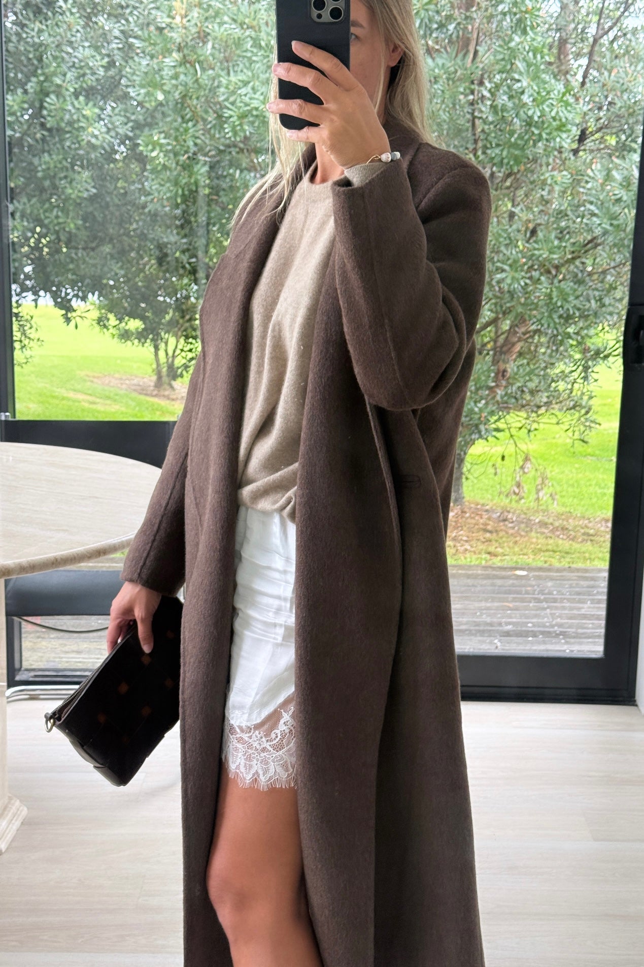 Pure Wool Full Length Coat Cocoa