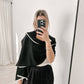 4-Way Cashmere Contrast Wrap Black & White