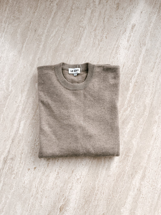 Boyfriend Pure Cashmere Crew Neck Jumper Oatmeal