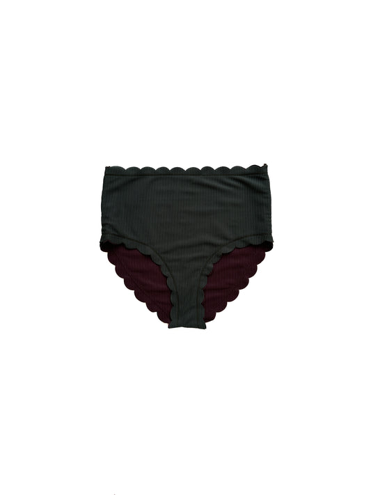 Scallop Reversible High Waist Bikini Bottoms Moorea