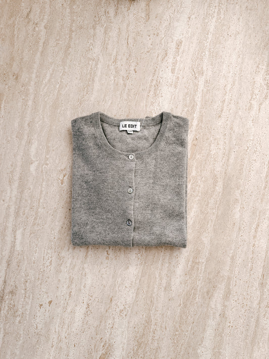 Marle Grey Cotton Cashmere Cardigan
