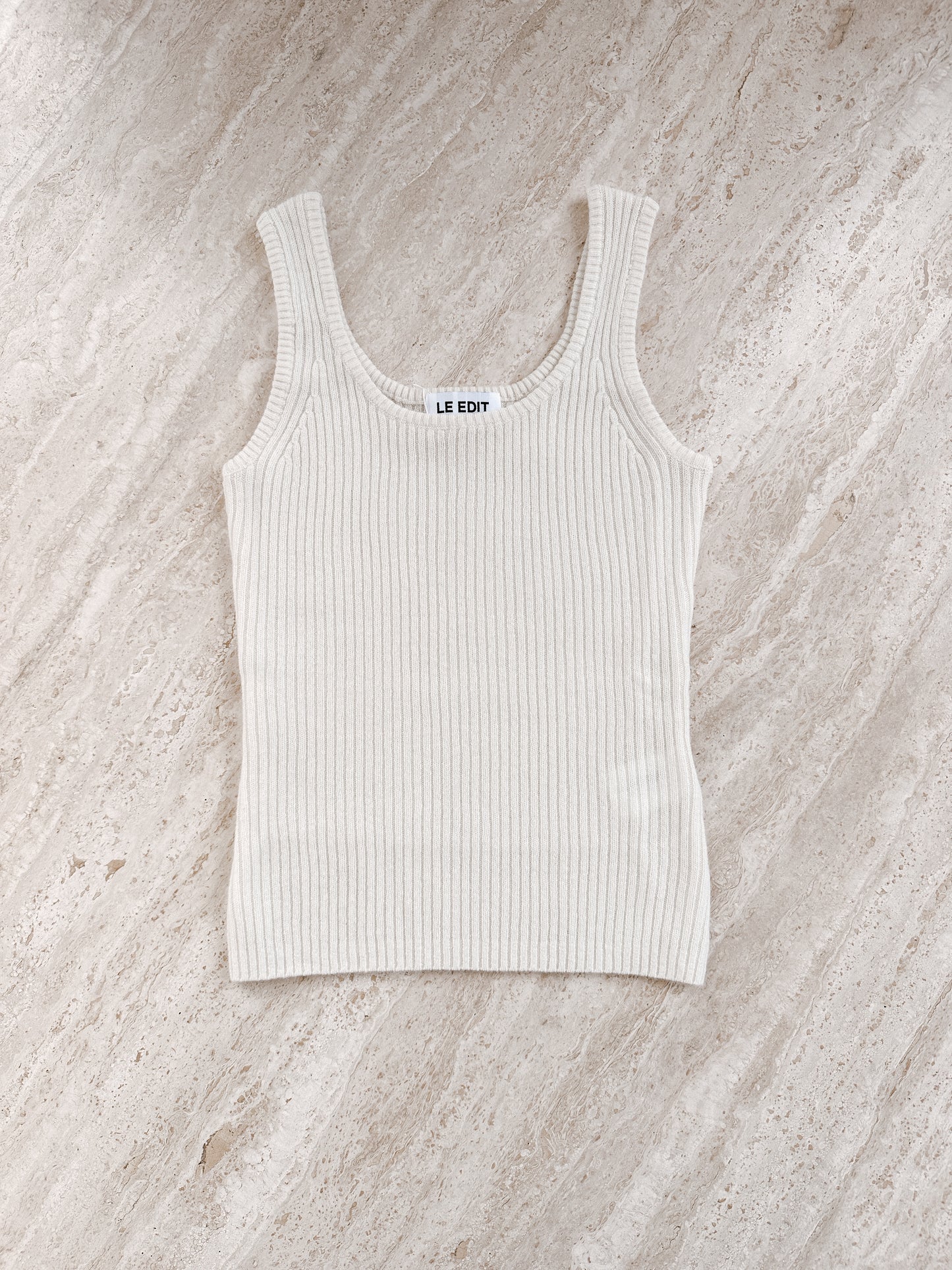 Cashmere Ribbed Tank Coconut