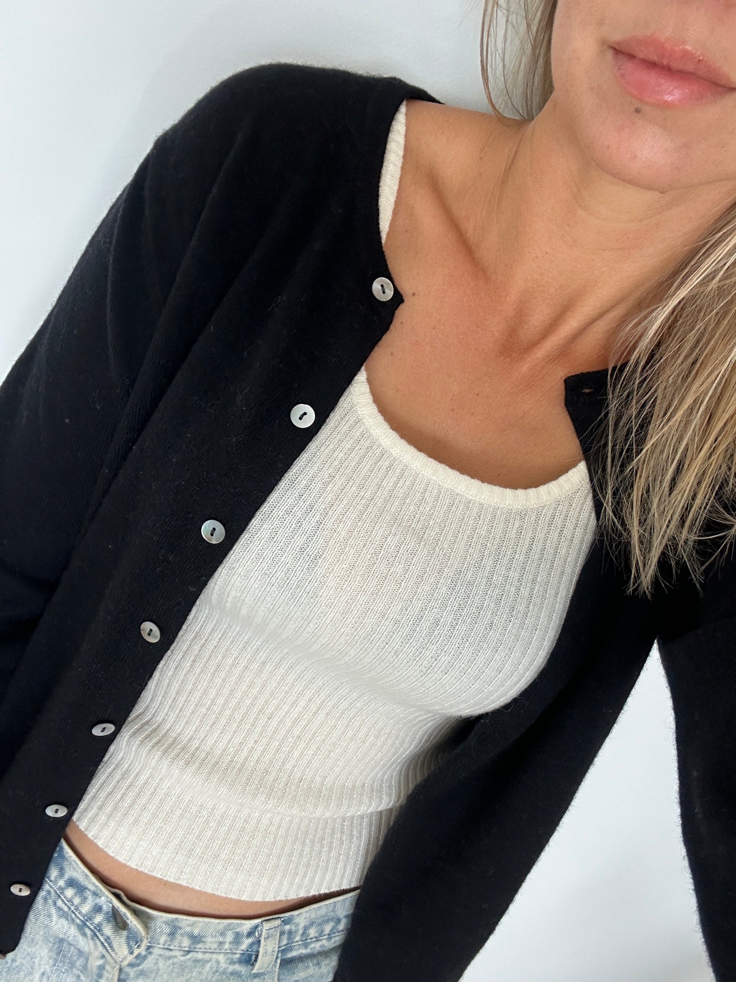 Black Pure Merino Cardigan