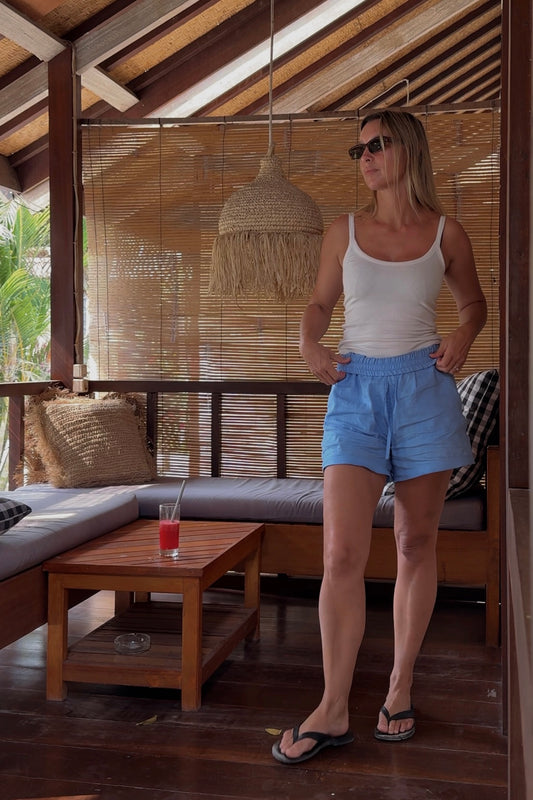 Sky Linen Shorts