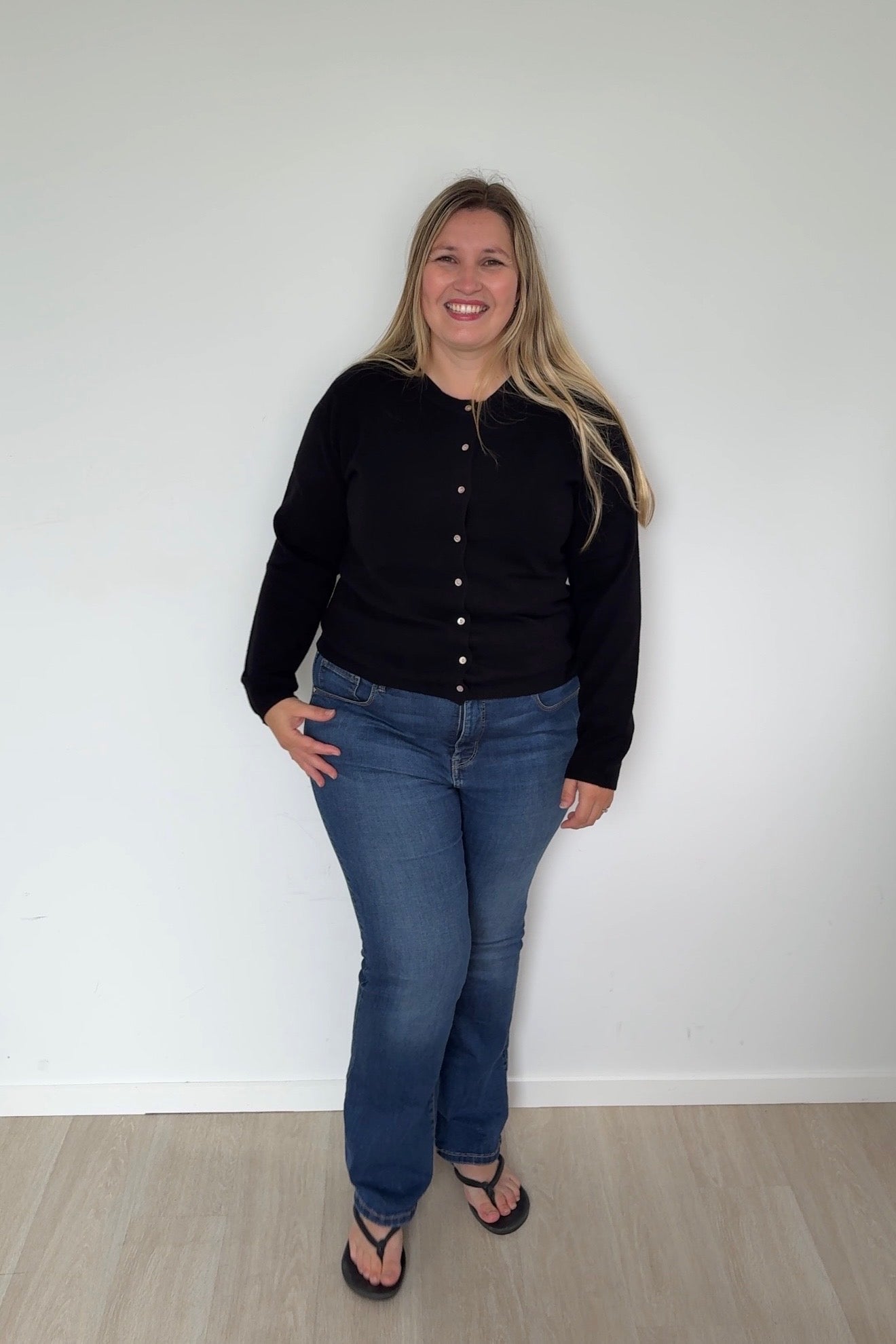 Black Organic Cotton Cashmere Cardigan