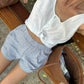 Woven Stripe Linen Shorts
