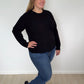 Black Organic Cotton Cashmere Crew Neck Jumper