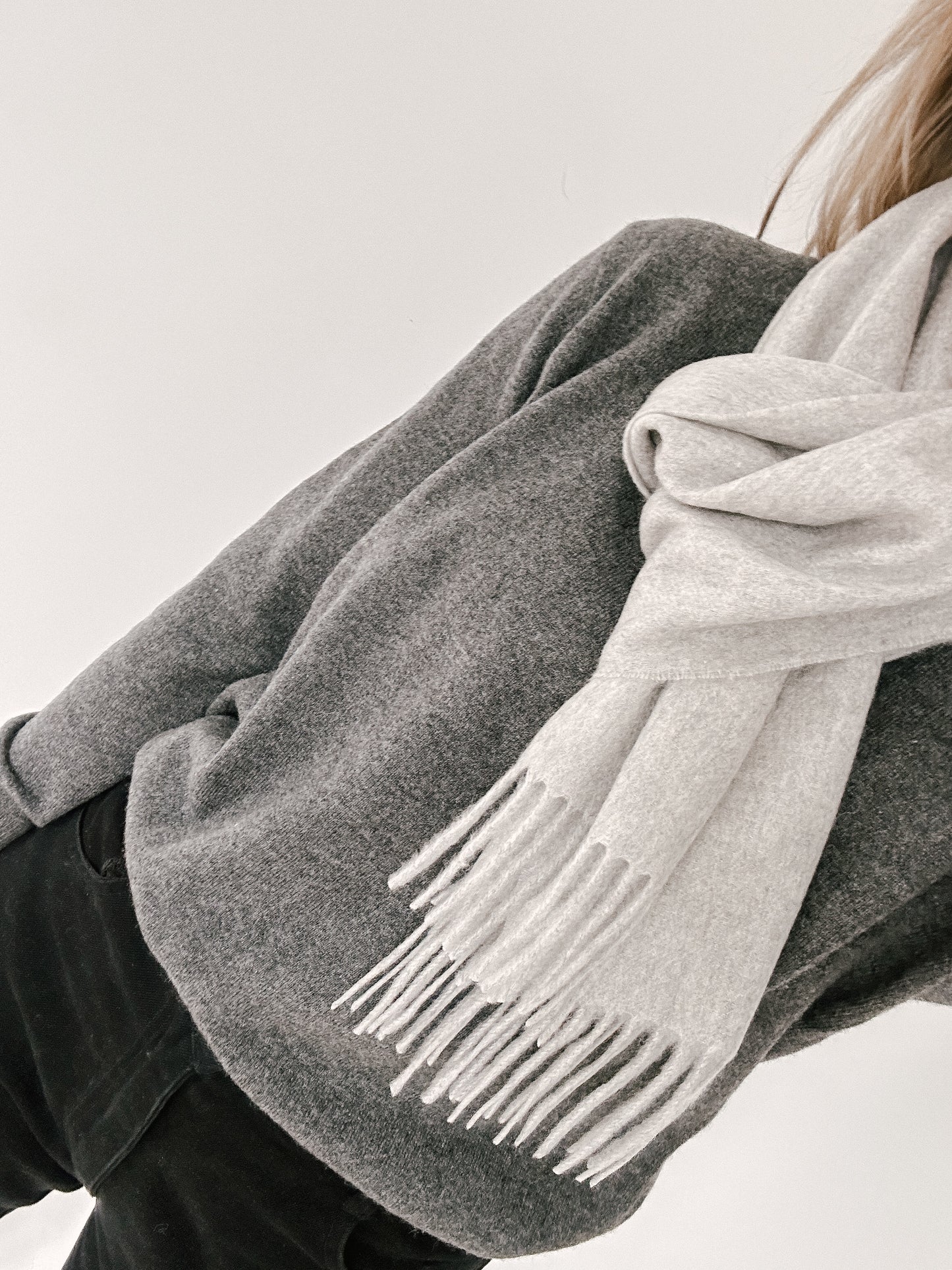 Marle Grey Pure Cashmere Scarf