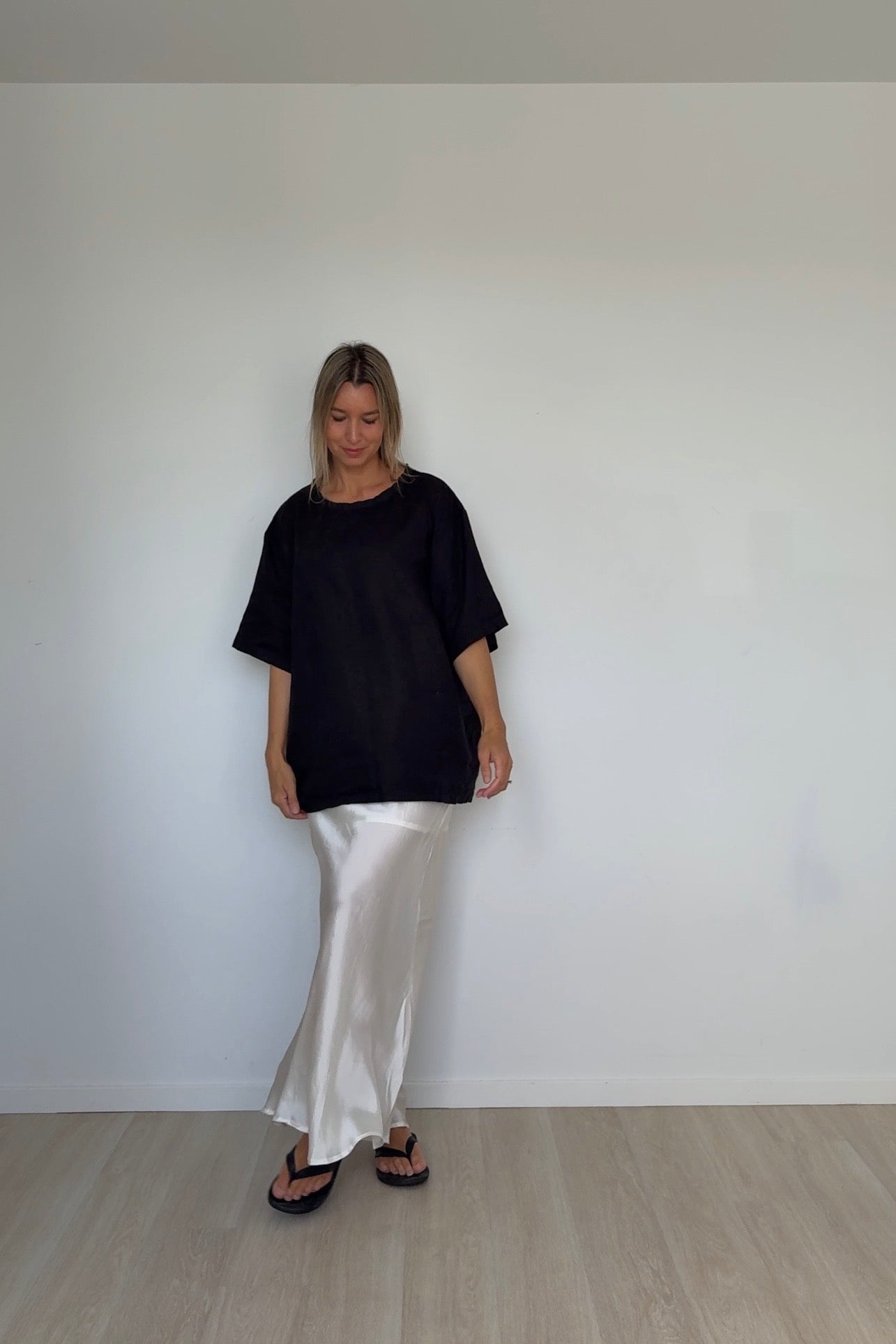Pure Silk Skirt Oyster