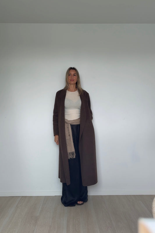 Oatmeal Pure Cashmere Tassel Scarf