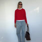 Pure Cashmere Crew Neck Jumper Cherry Red