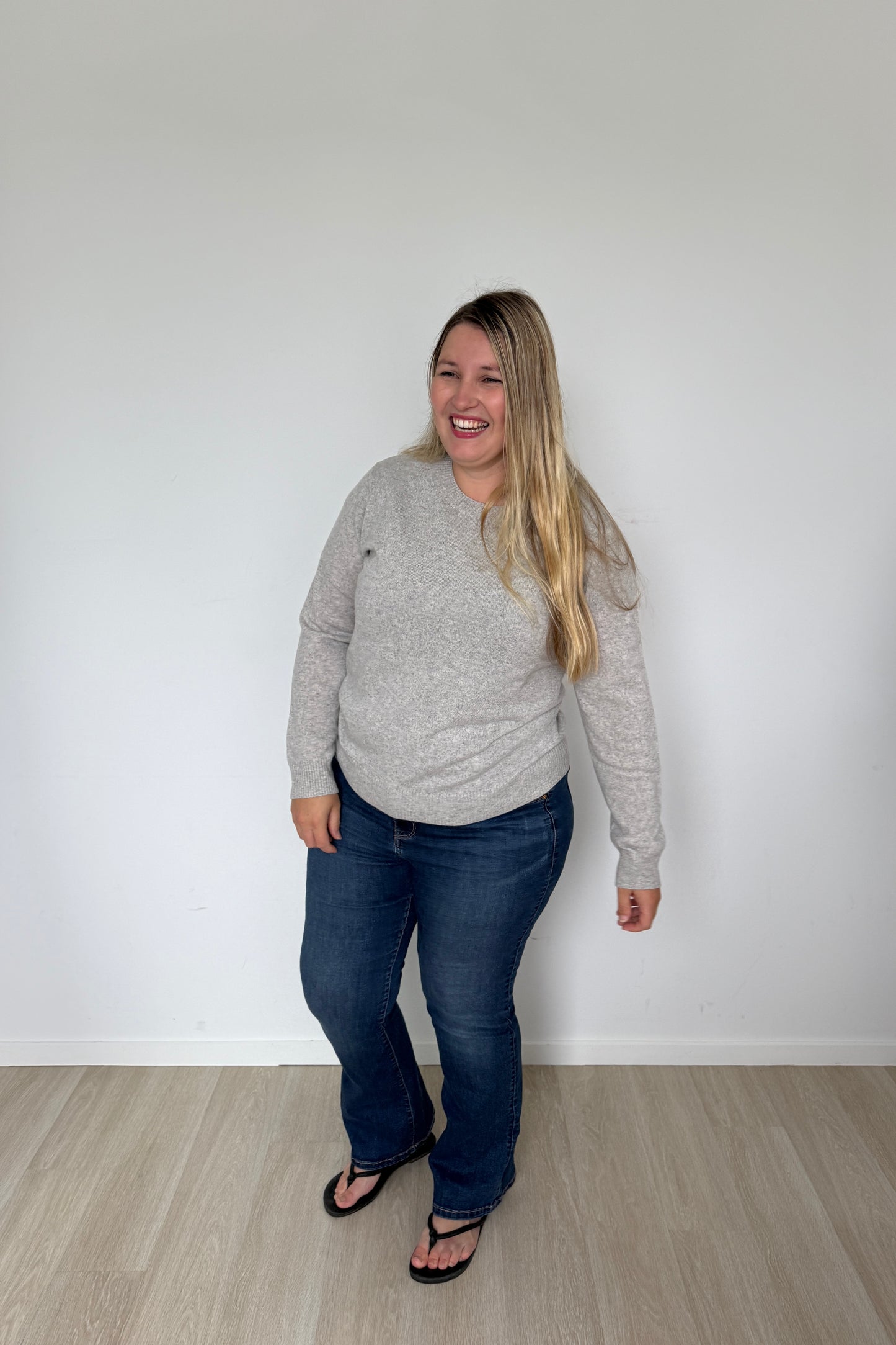 Marle Grey Organic Cotton Cashmere Crew