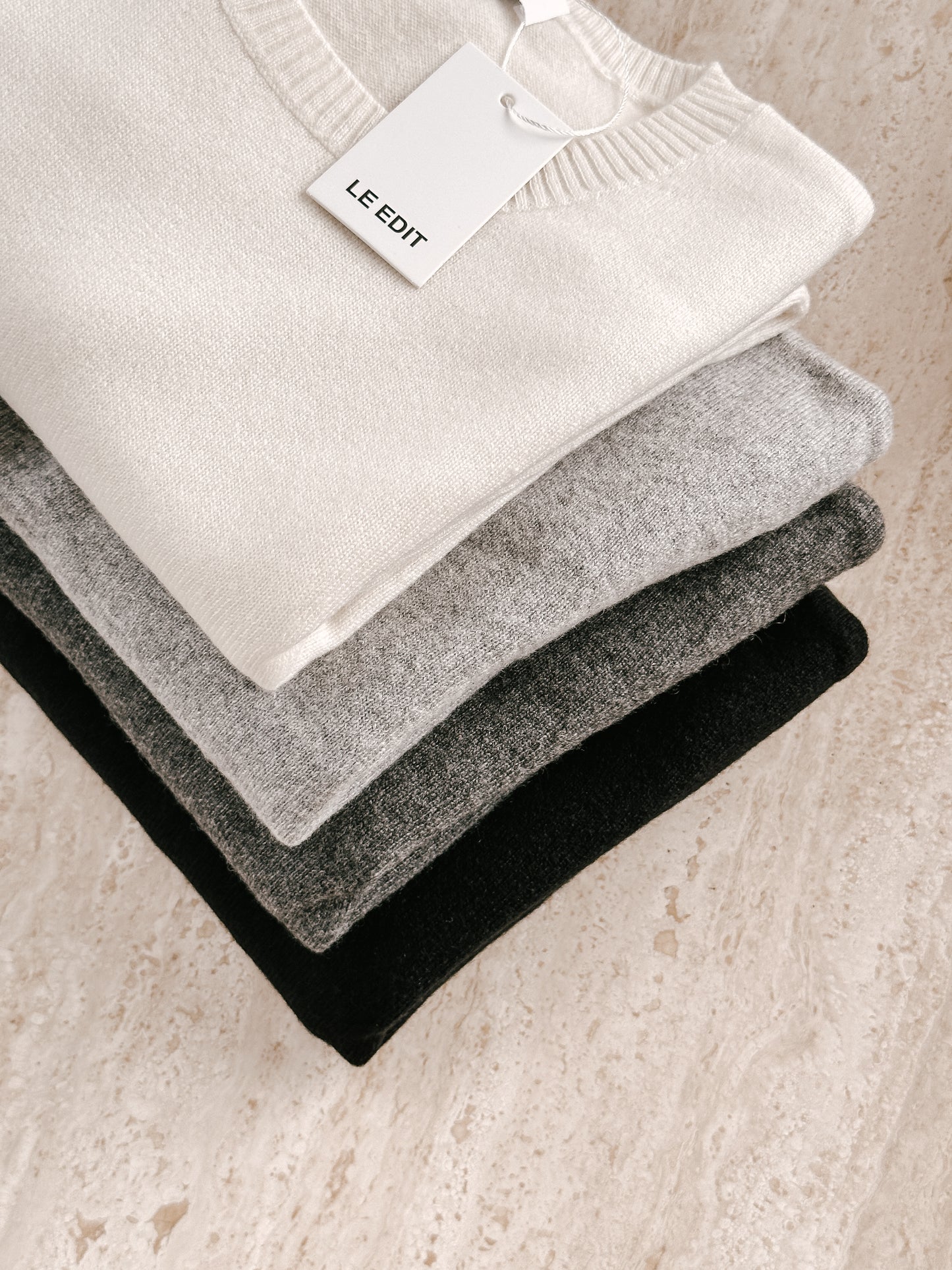 Marle Grey Cotton Cashmere Crew Neck Jumper