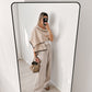 4-Way Cashmere Contrast Wrap Neutrals