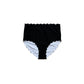 Black & White Scallop High Waist Bikini Bottoms