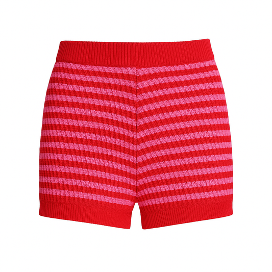 Dia Knit Shorts Red & Pink
