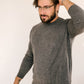 Storm Grey Mens Pure Cashmere Crew Neck Jumper