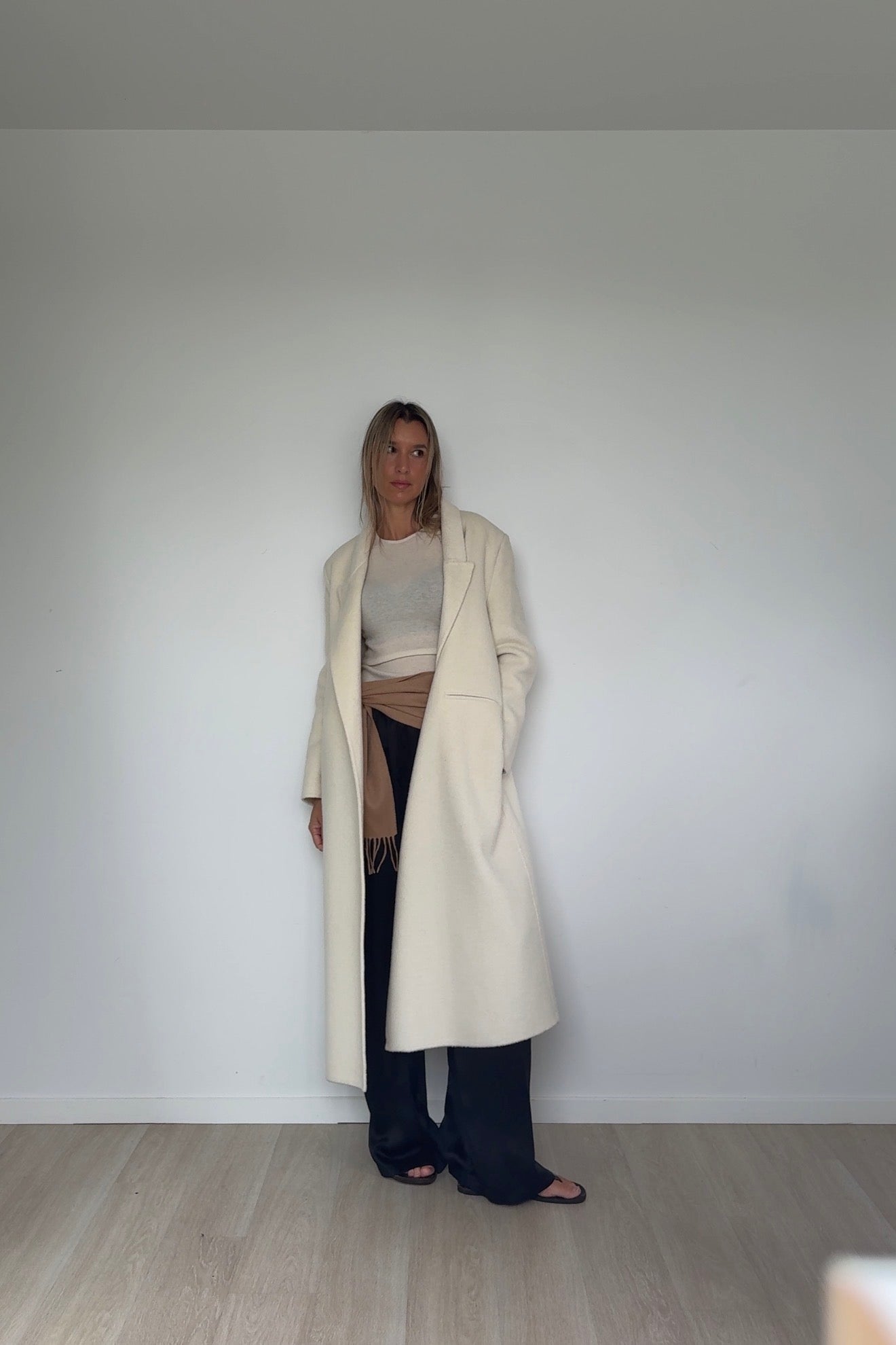 Cocoa Pure Cashmere Tassel Scarf