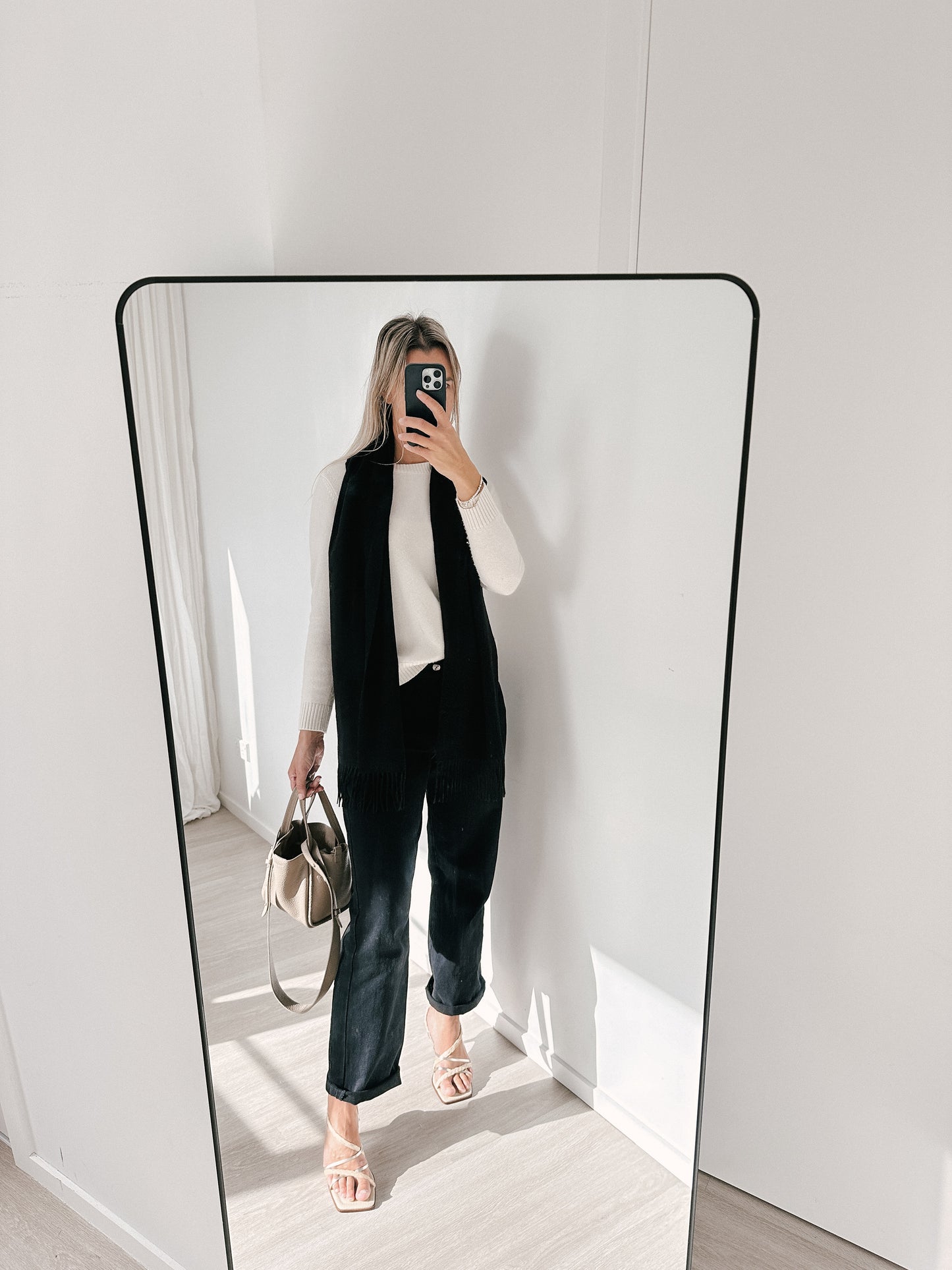 Black Pure Cashmere Scarf