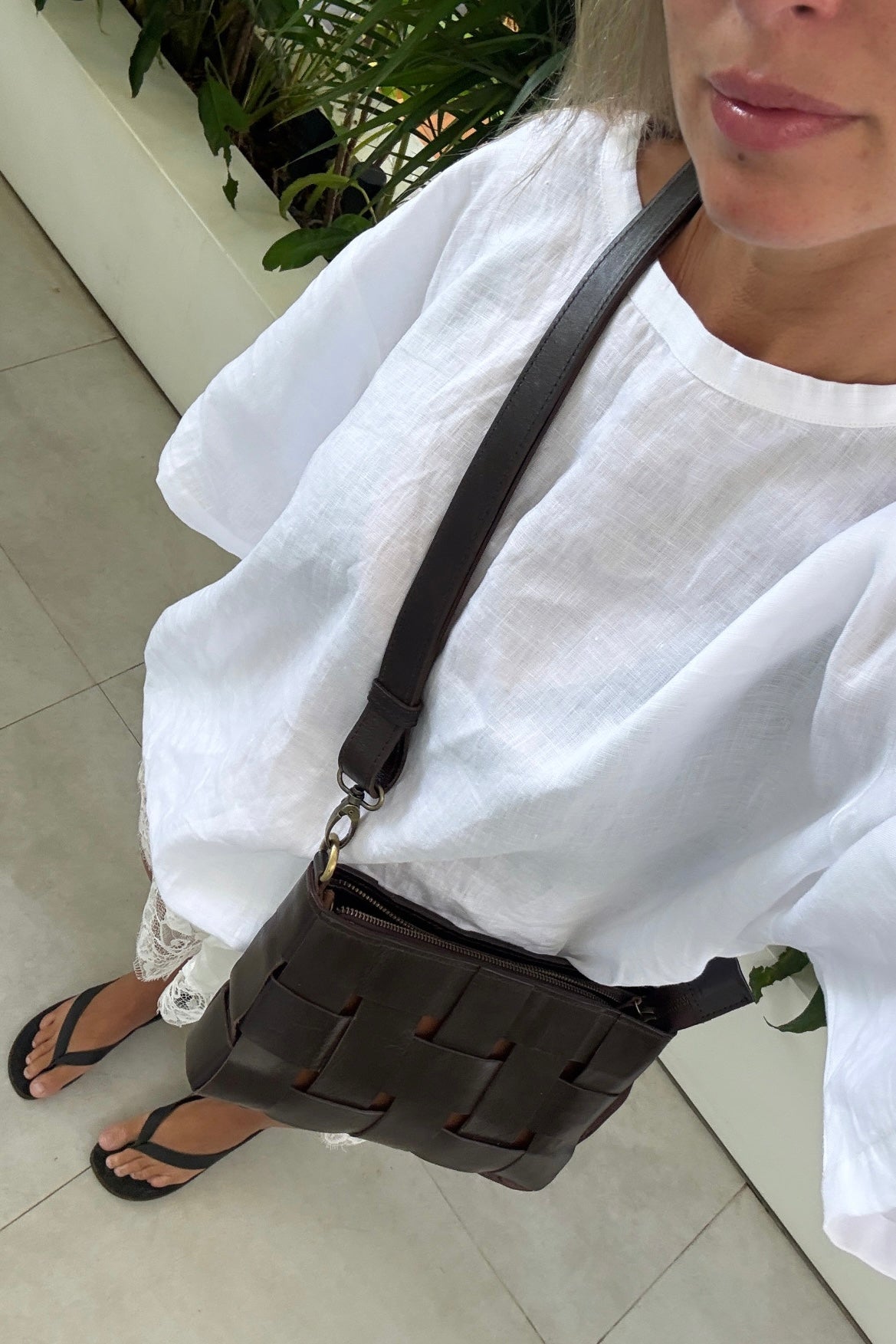 Linen Boyfriend Tee White