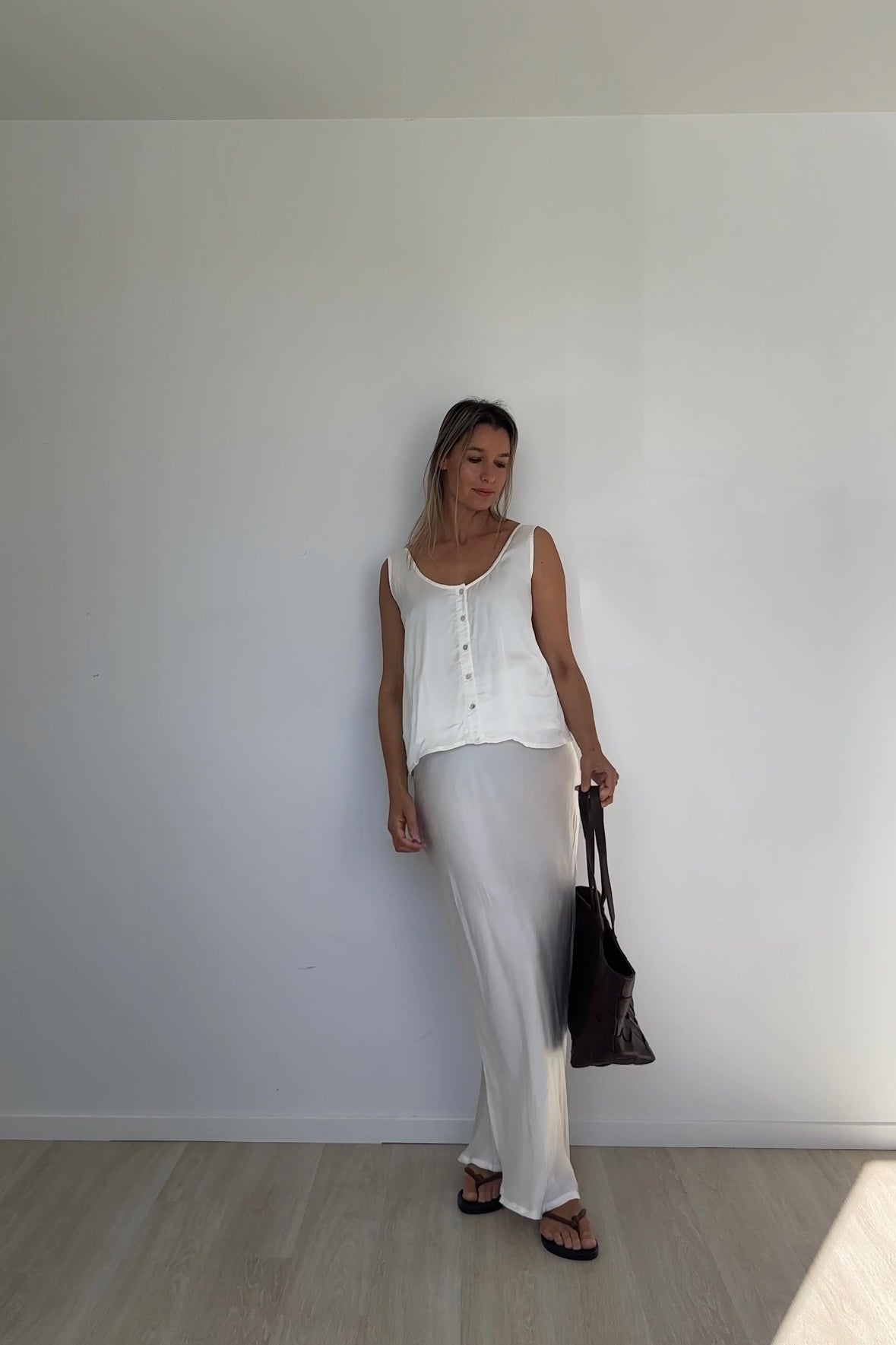 Eco Silk Reversible Top Oyster