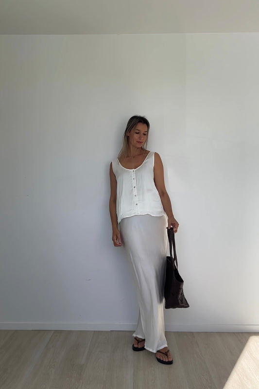 Eco Silk Reversible Top Oyster