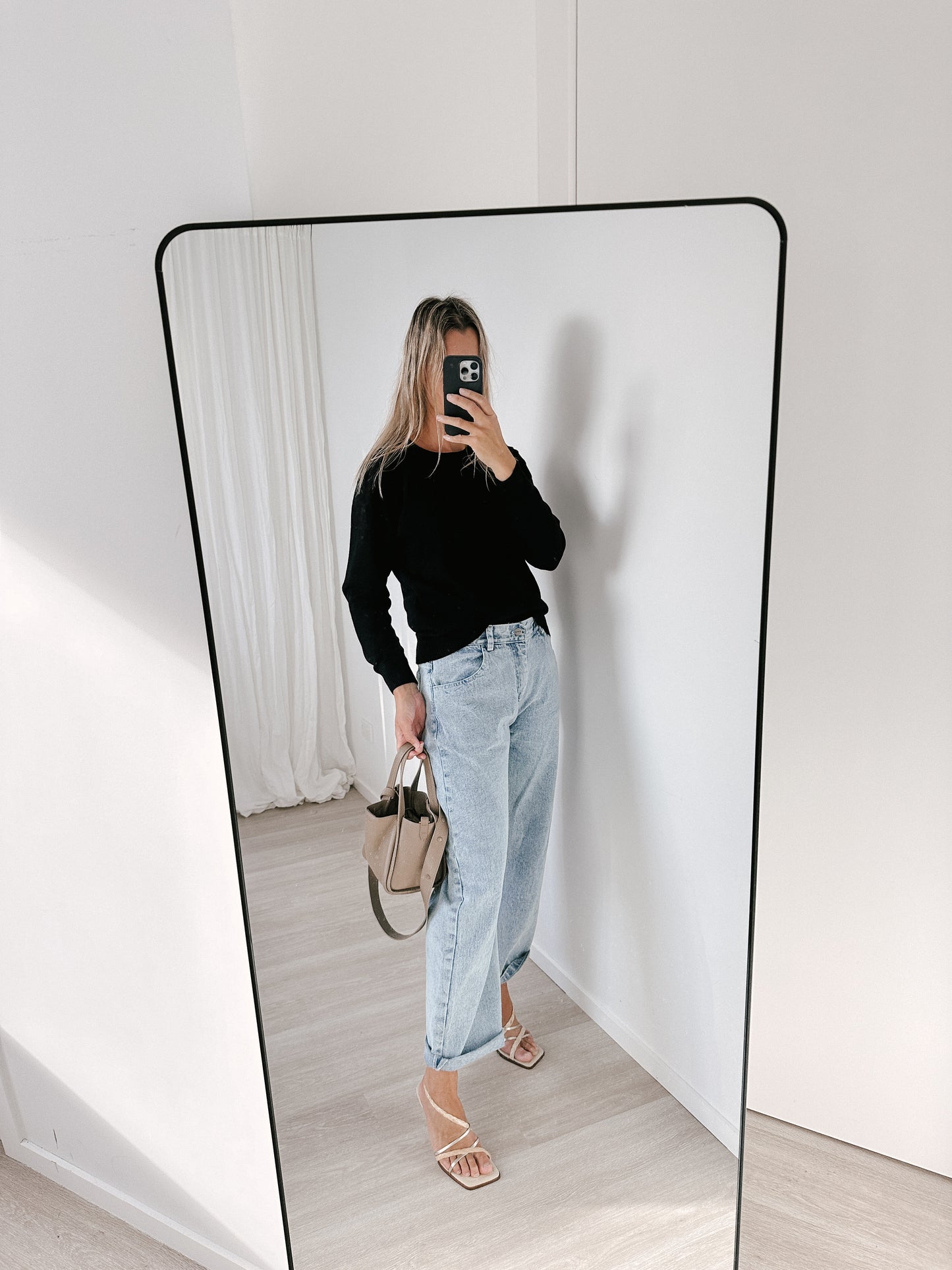 Black Pure Merino Crew Neck Jumper