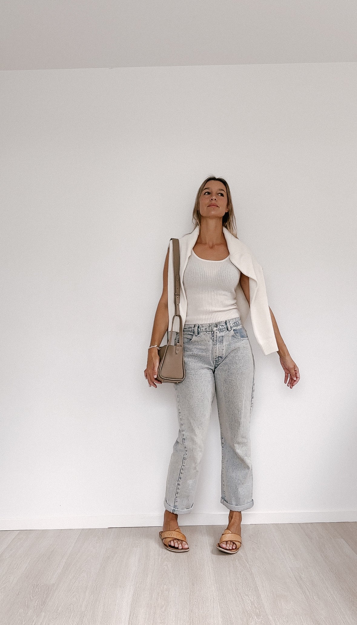 Pure Cashmere Ribbed Tank Coconut
