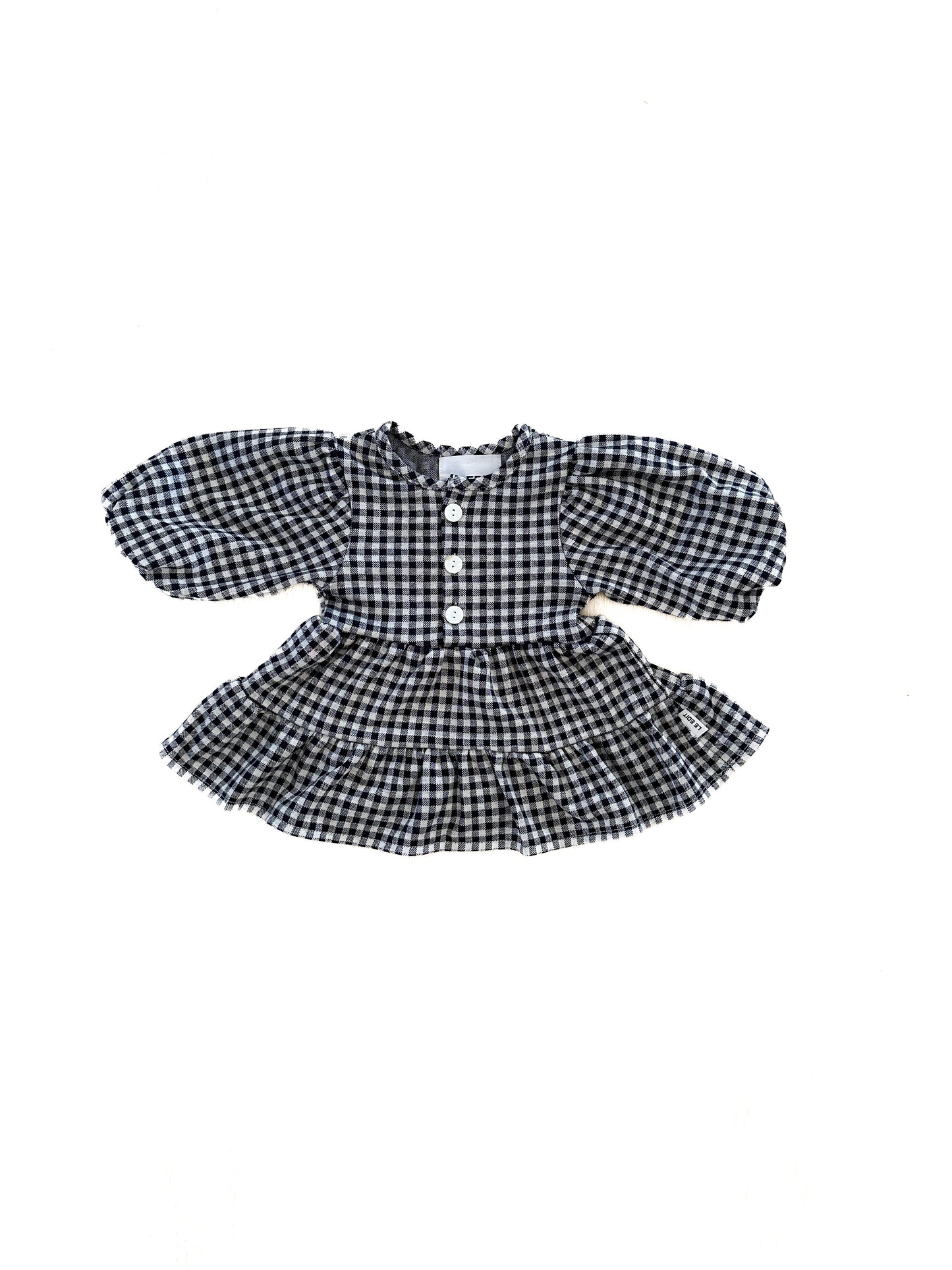 Black Gingham Girls Dress