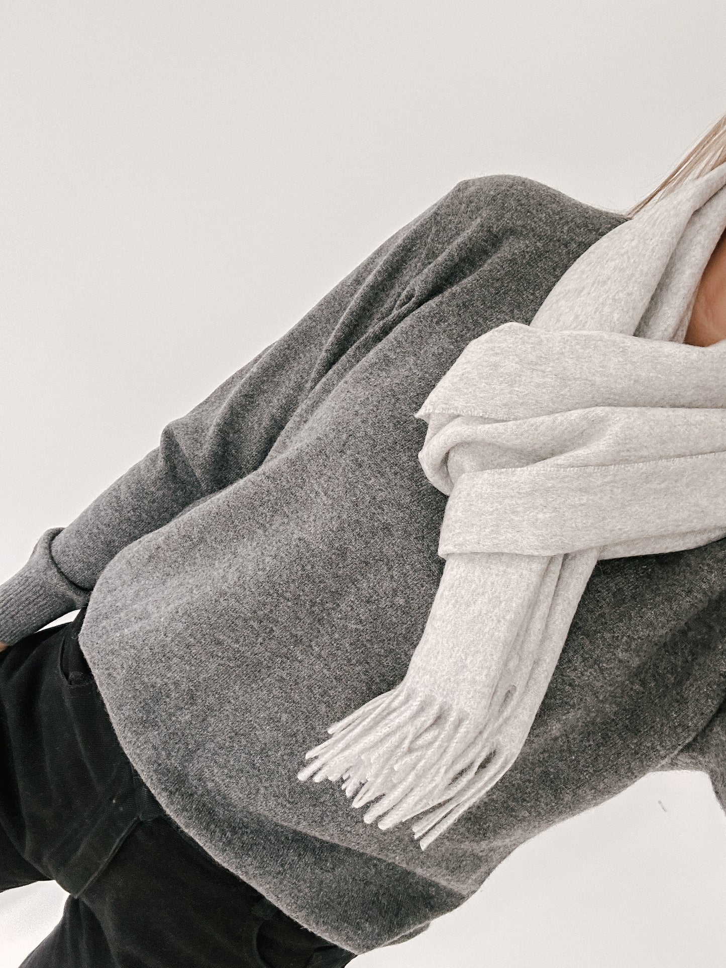 Marle Grey Pure Cashmere Scarf