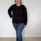 Black Organic Cotton Cashmere Crew Neck Jumper