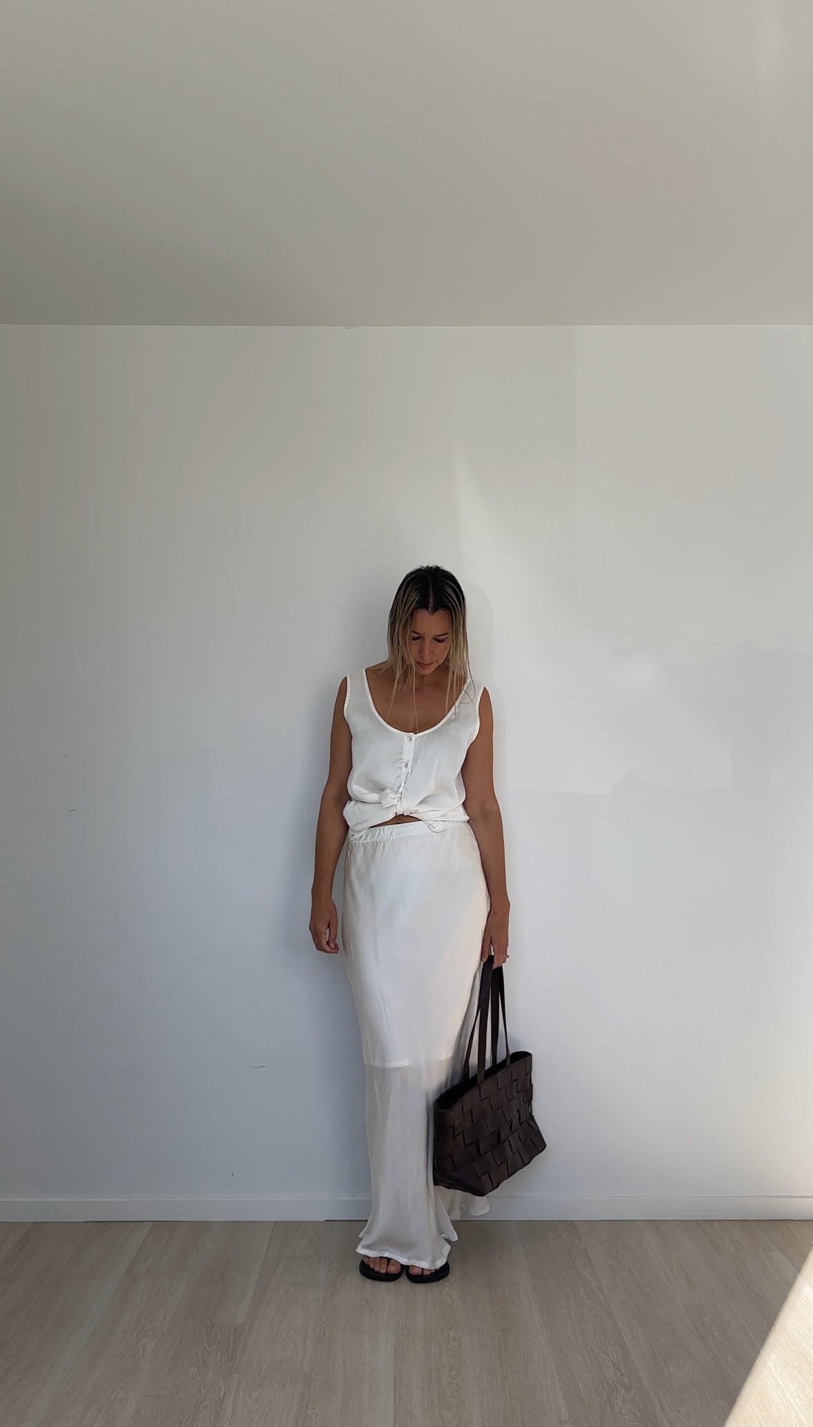 Eco Silk Reversible Top Oyster
