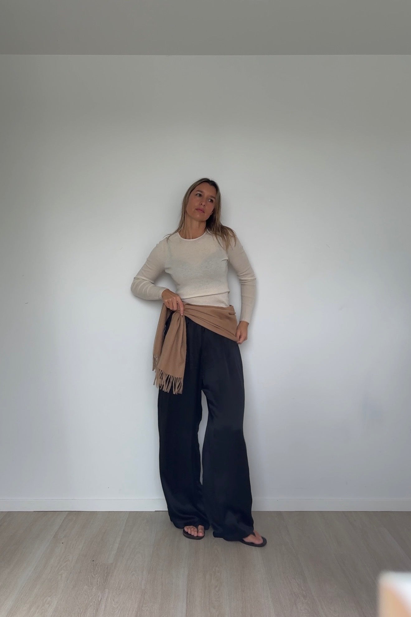 Cocoa Pure Cashmere Tassel Scarf