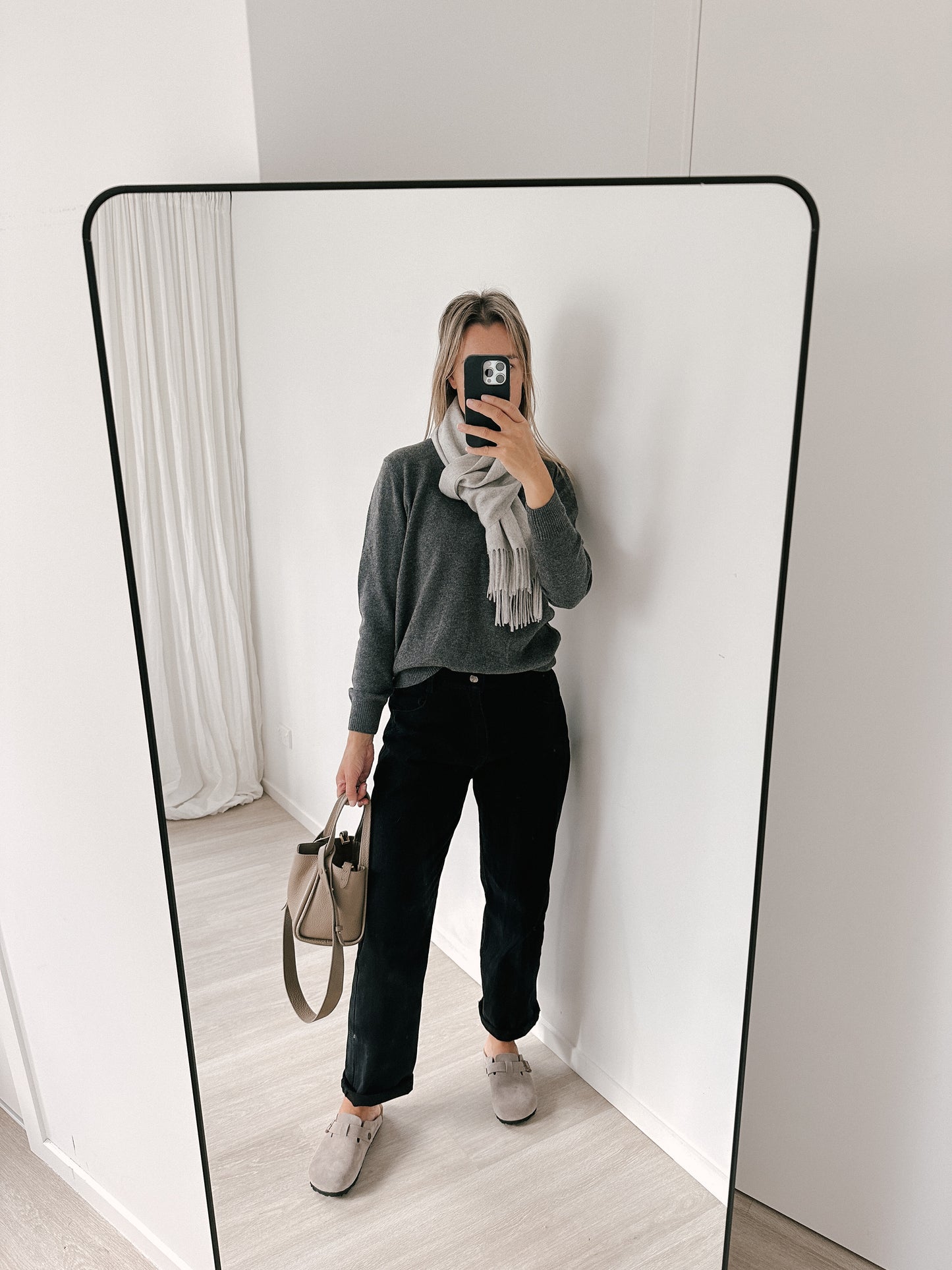 Marle Grey Pure Cashmere Scarf