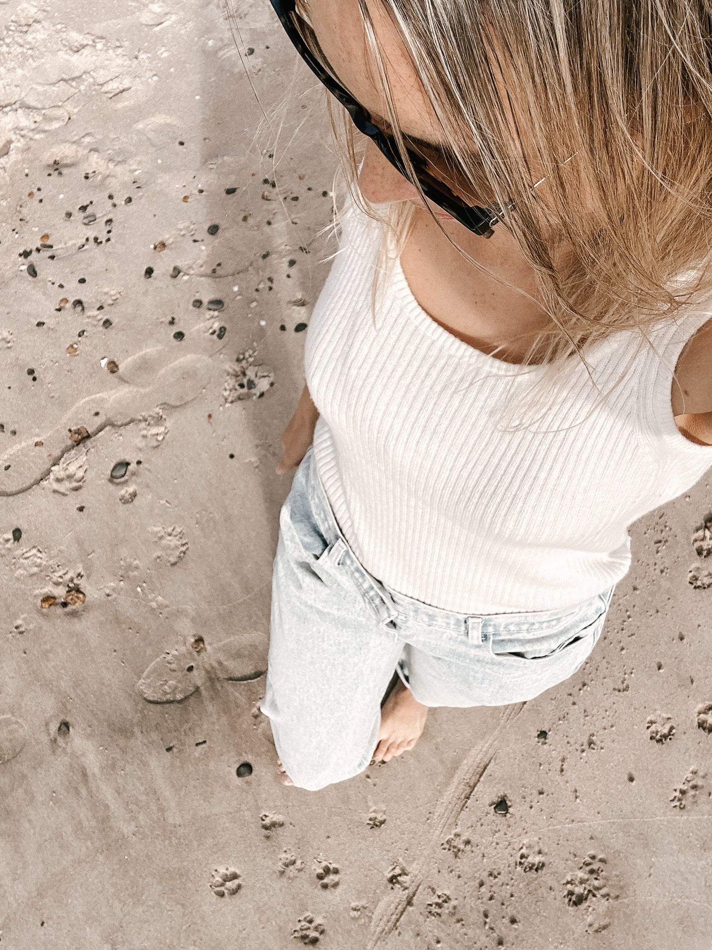 Pure Cashmere Ribbed Tank Coconut