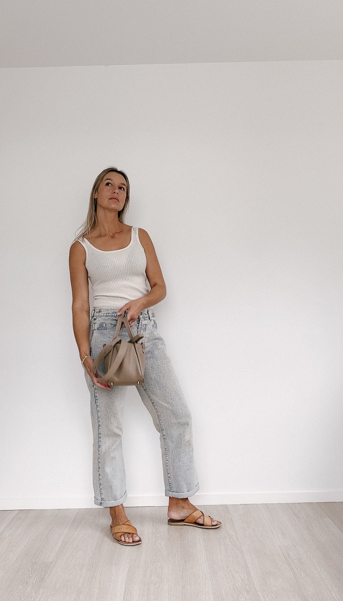 Pure Cashmere Ribbed Tank Coconut