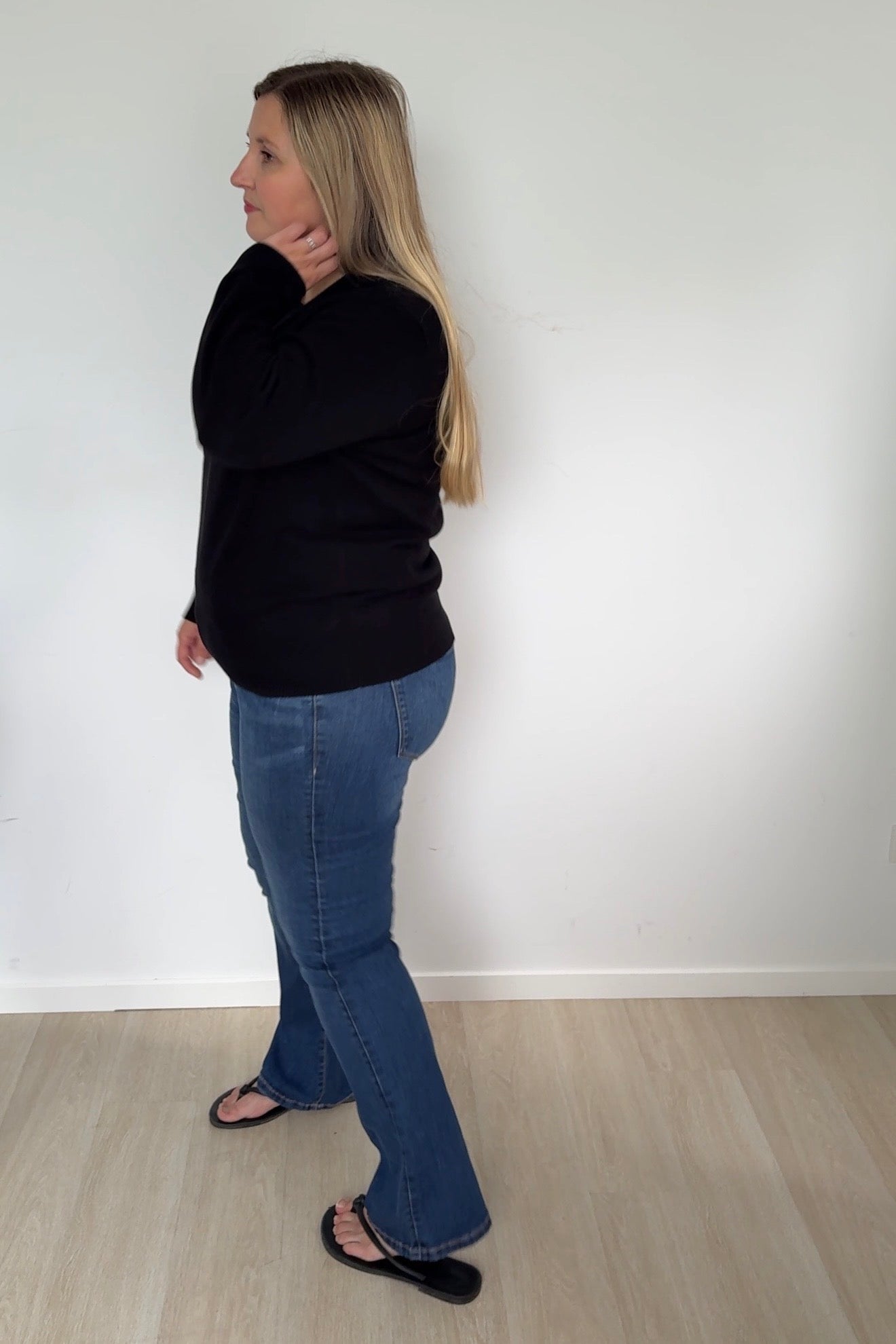 Black Pure Merino Crew Neck Jumper
