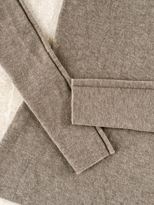 Merino Cashmere Slim Fit Knit Latte