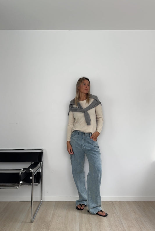 Coconut Pure Merino Crew Neck Jumper