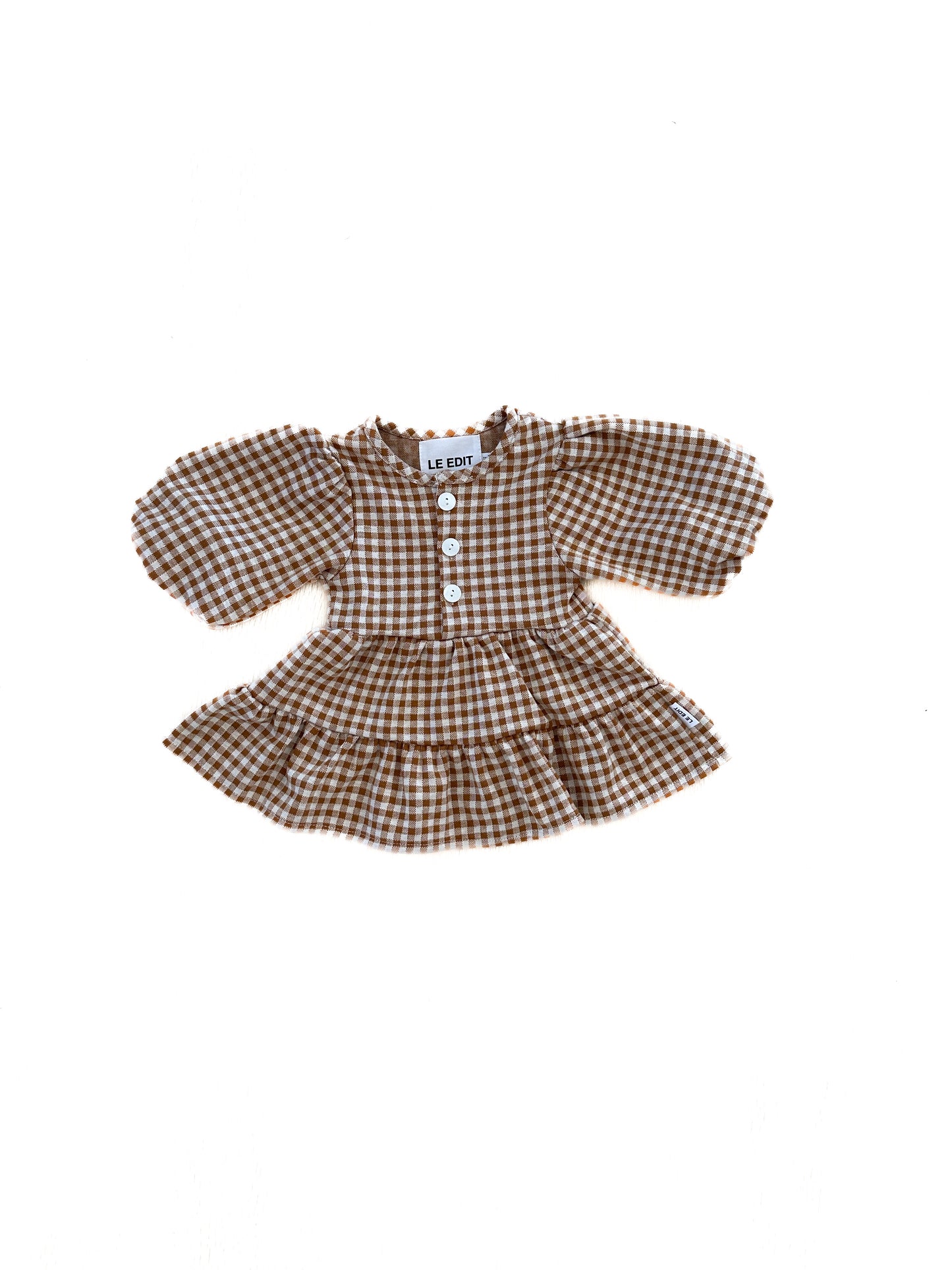 Caramel Girl's Gingham Dress