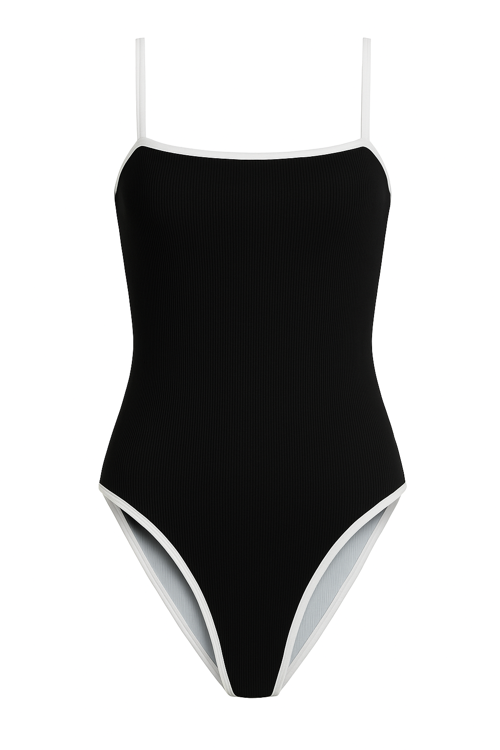 Contrast Reversible Black & White Scallop Onepiece